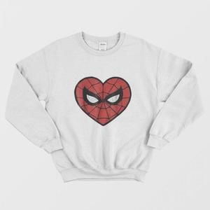 Marvel Spiderman Face Mask Heart Sweatshirt